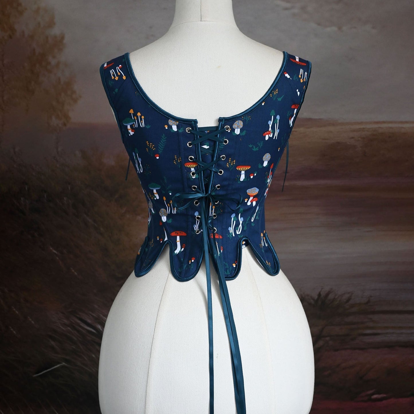 Fairycore Mushroom Print Corset