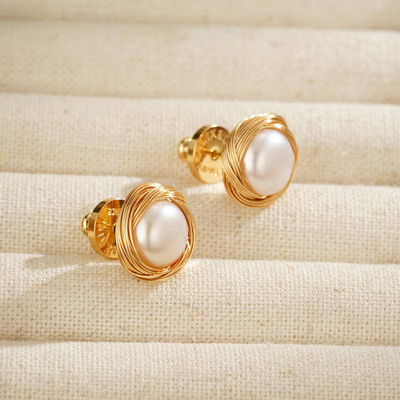 Vintage Remake Pearl Ear Pins