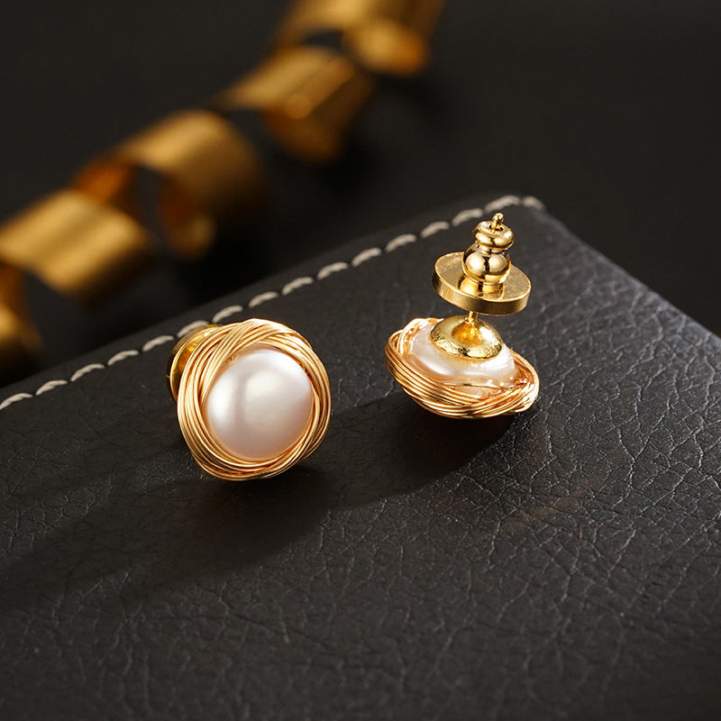 Vintage Remake Pearl Ear Pins