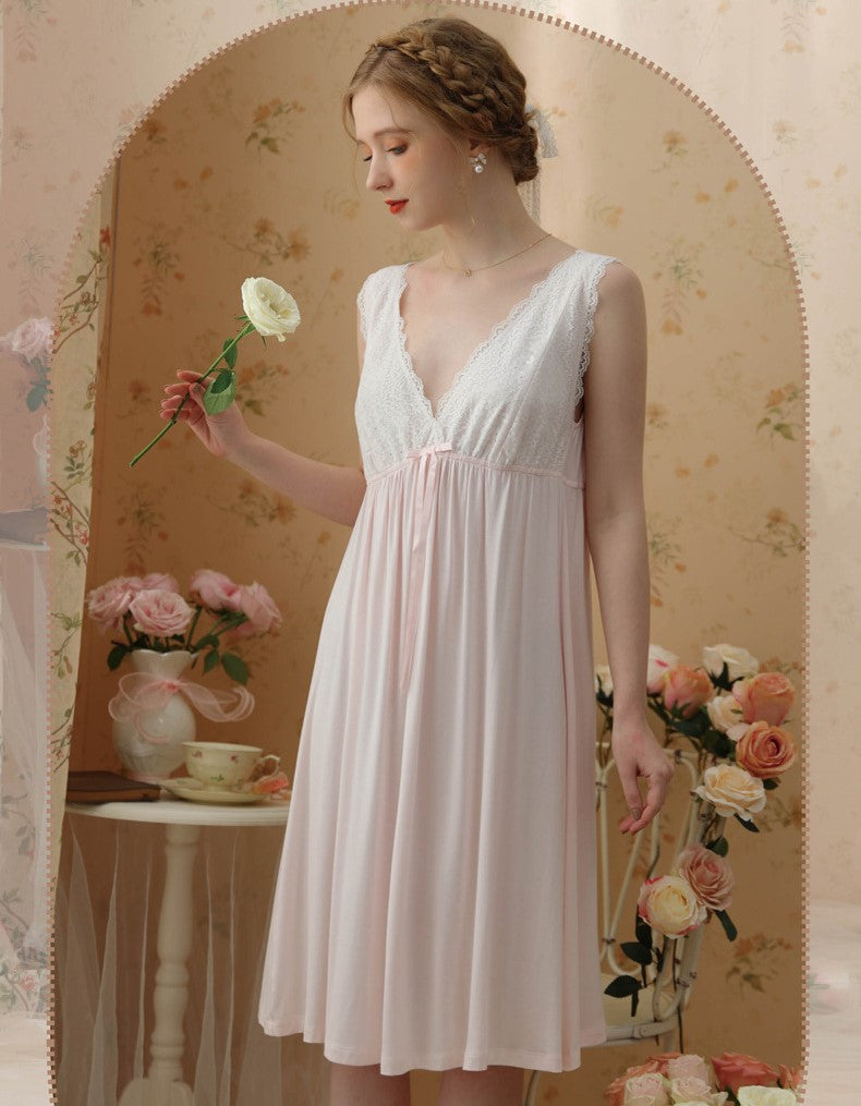 V Neck Sleeveless Night Dress