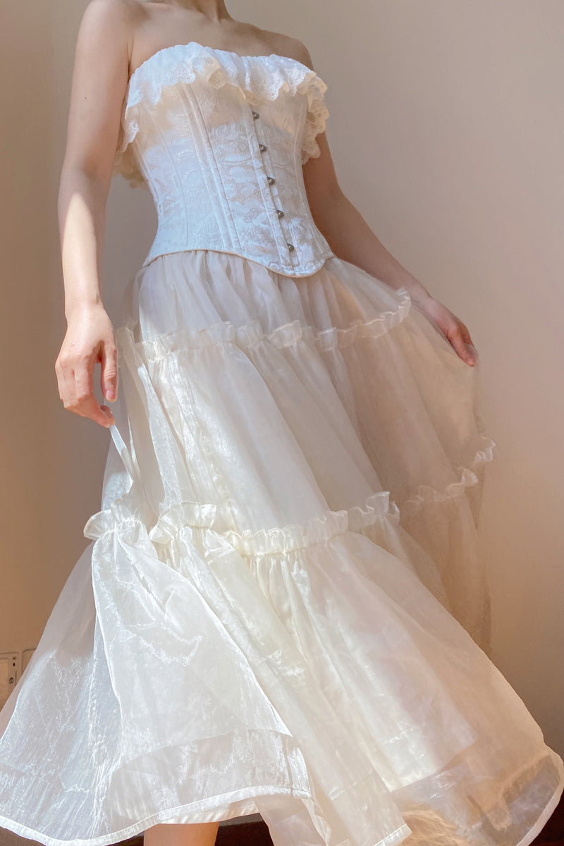 Handmade Vintage Jacquard Corset & Skirt Set