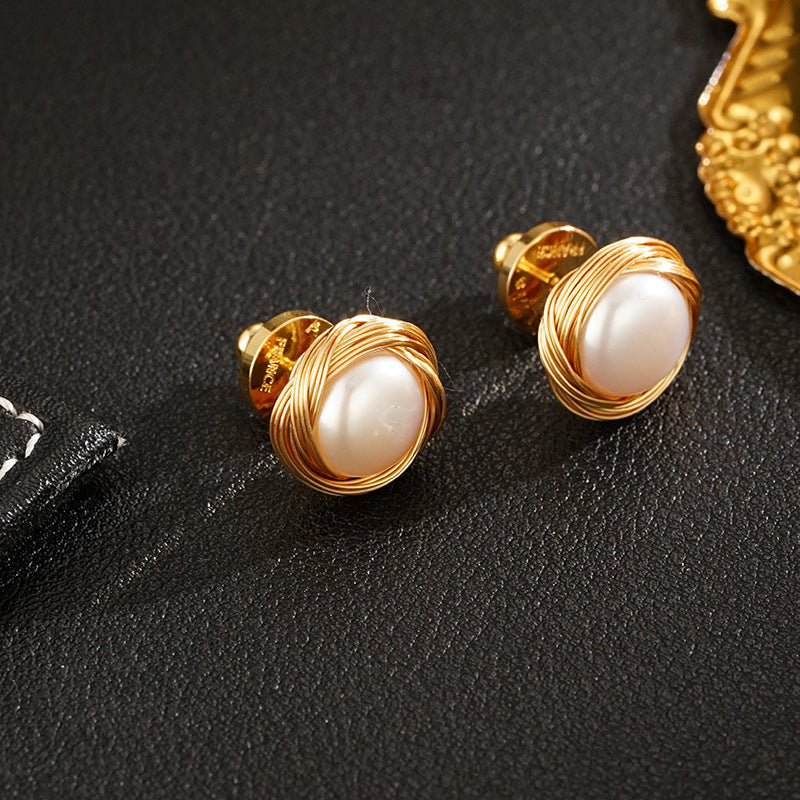Vintage Remake Pearl Ear Pins