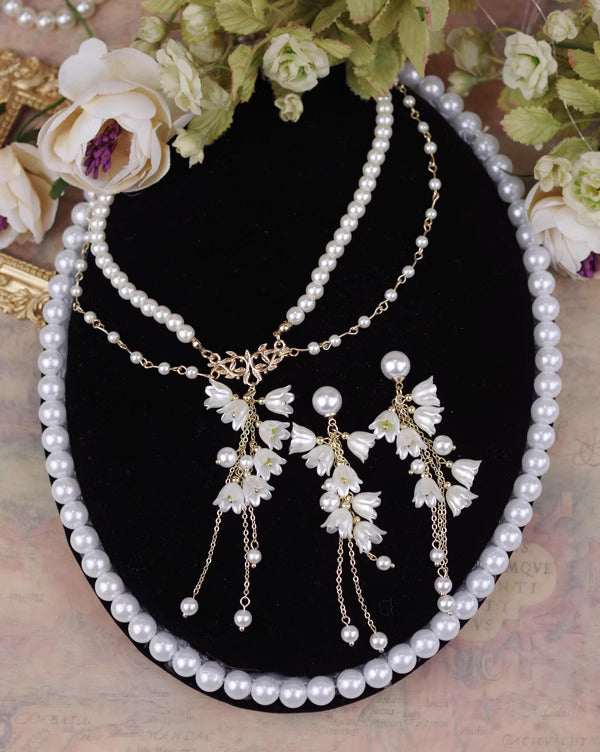 Handmade Lily of the Valley Earrings & Necklace
