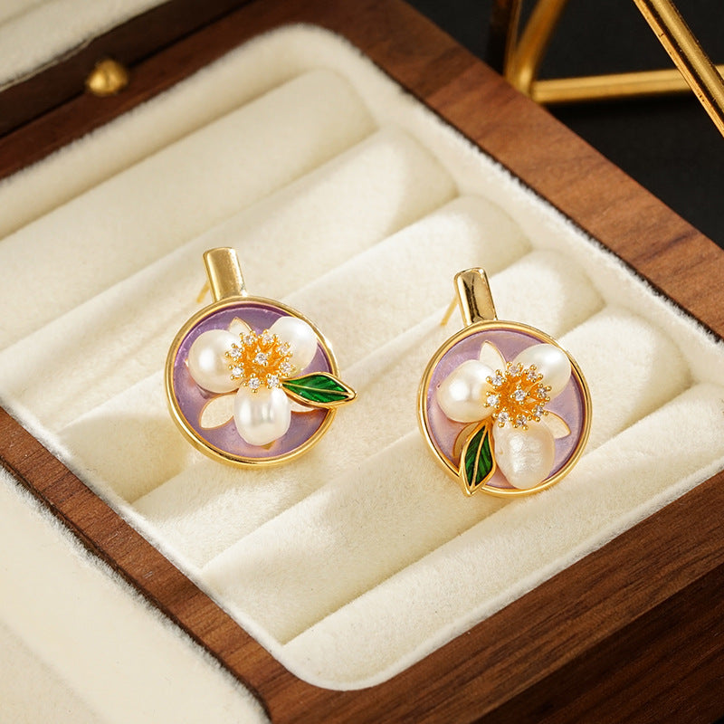 Fairycore Floral Pearl Ear Pins