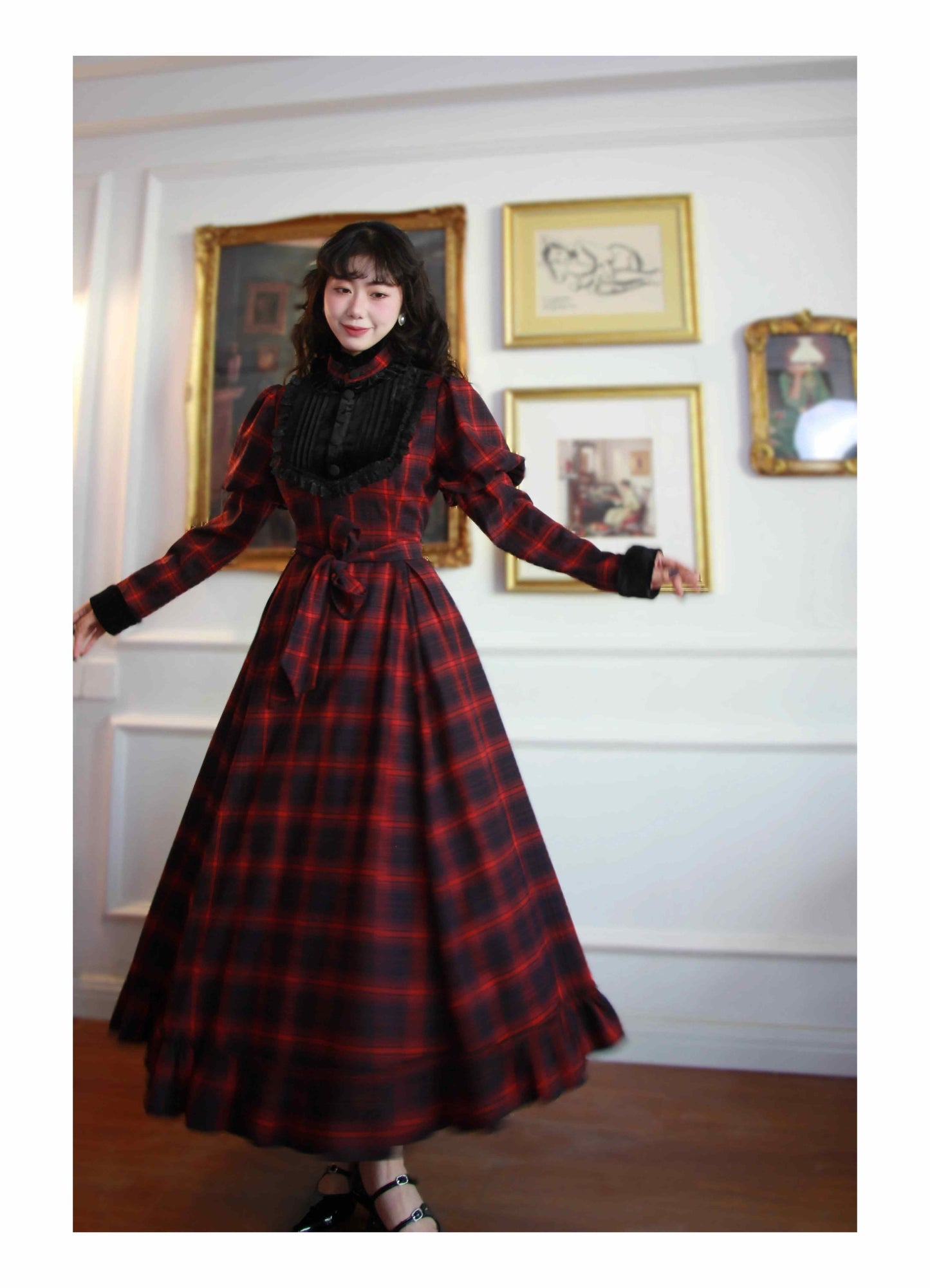 Vintage Remake 70s Tartan Swing Dress