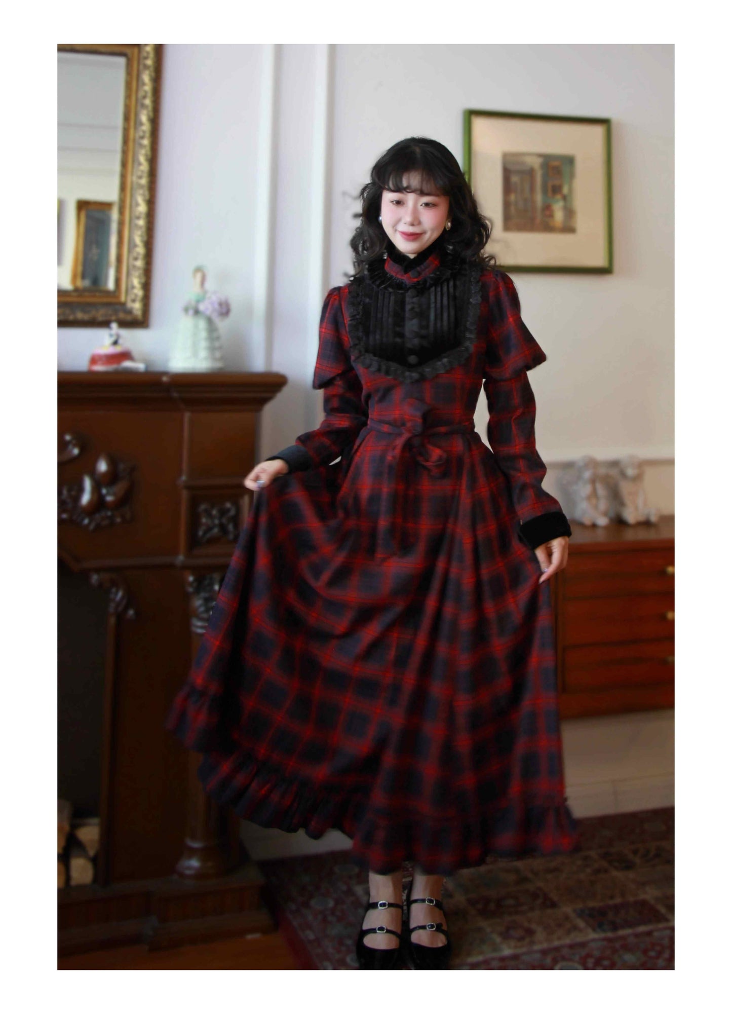 Vintage Remake 70s Tartan Swing Dress