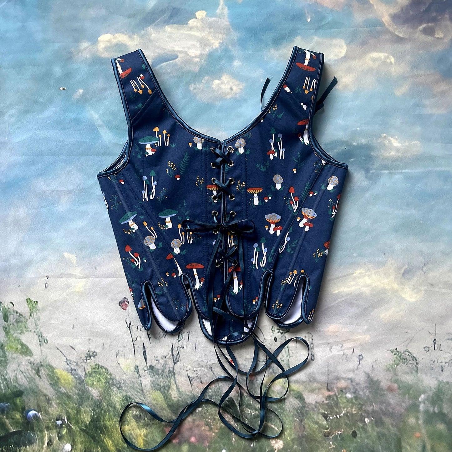 Fairycore Mushroom Print Corset