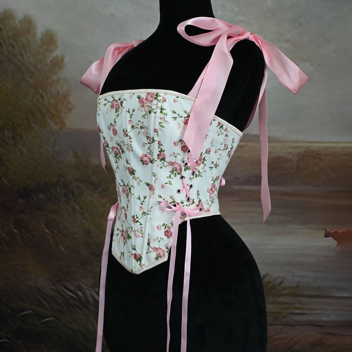Retro Fairycore Floral Corset