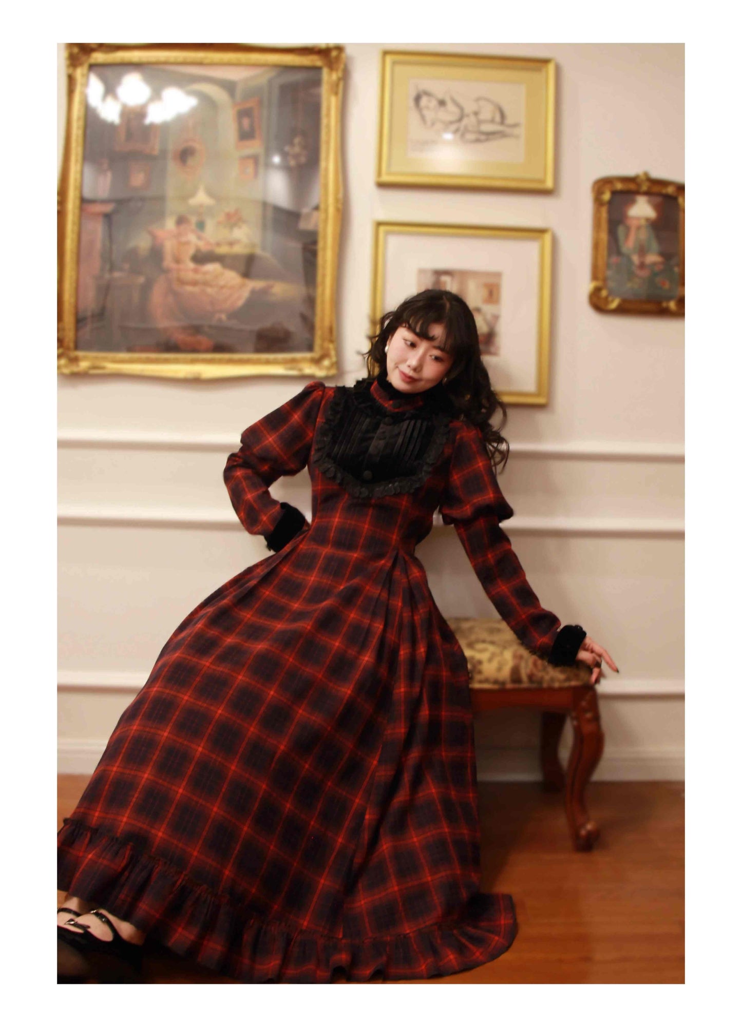 Vintage Remake 70s Tartan Swing Dress