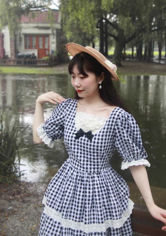 Vintage Remake 1950s Gingham Cake Dress