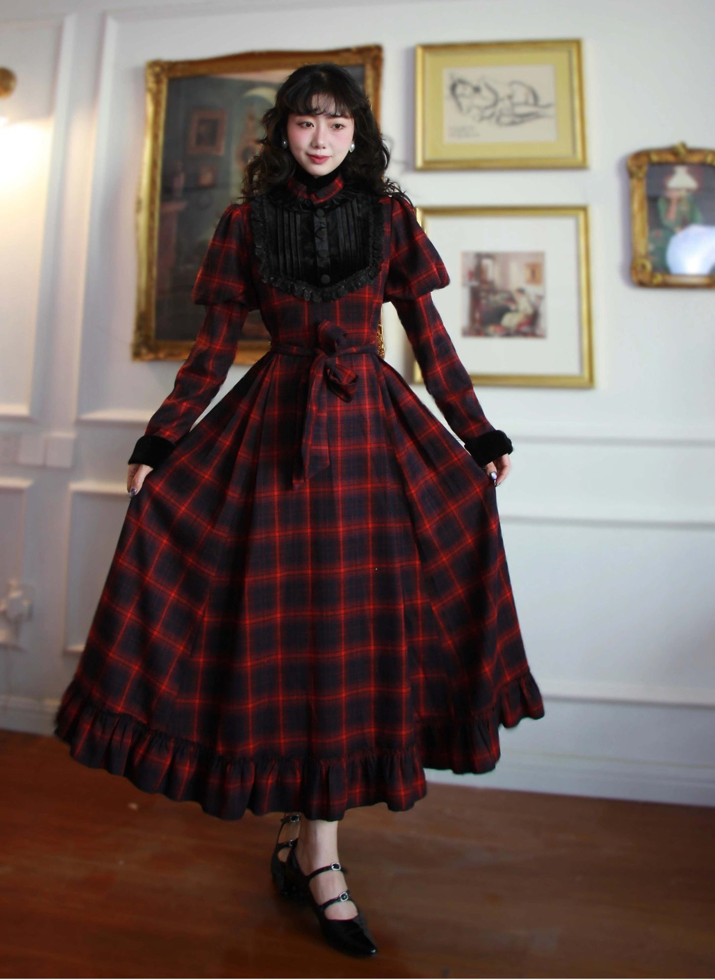 Vintage Remake 70s Tartan Swing Dress