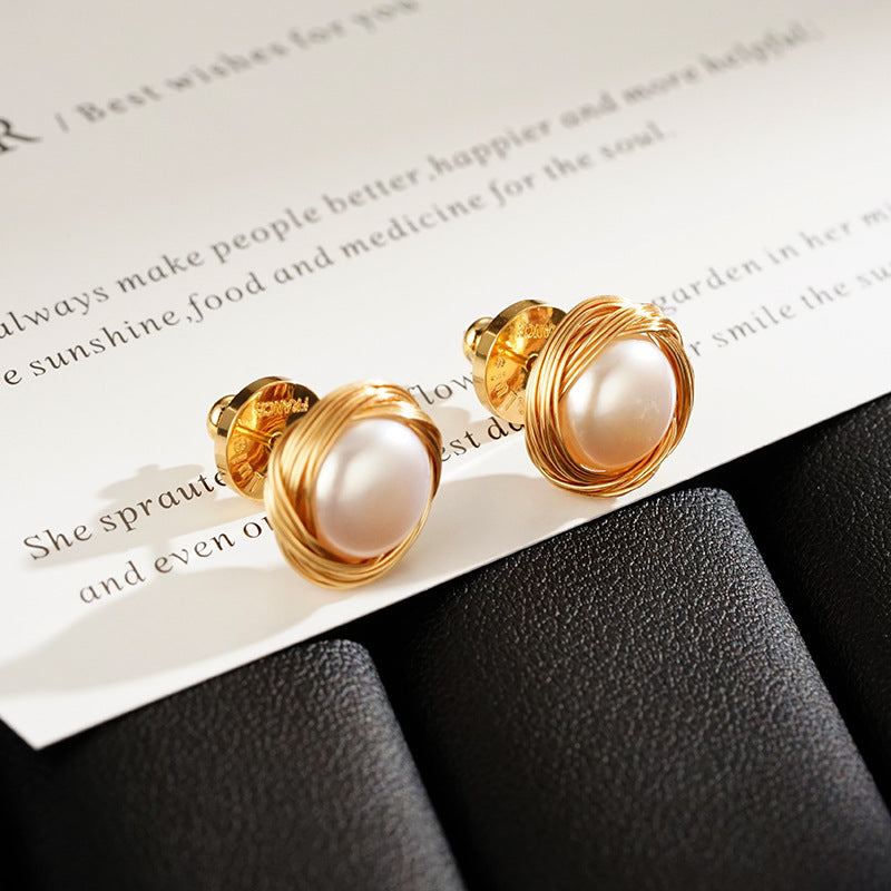 Vintage Remake Pearl Ear Pins
