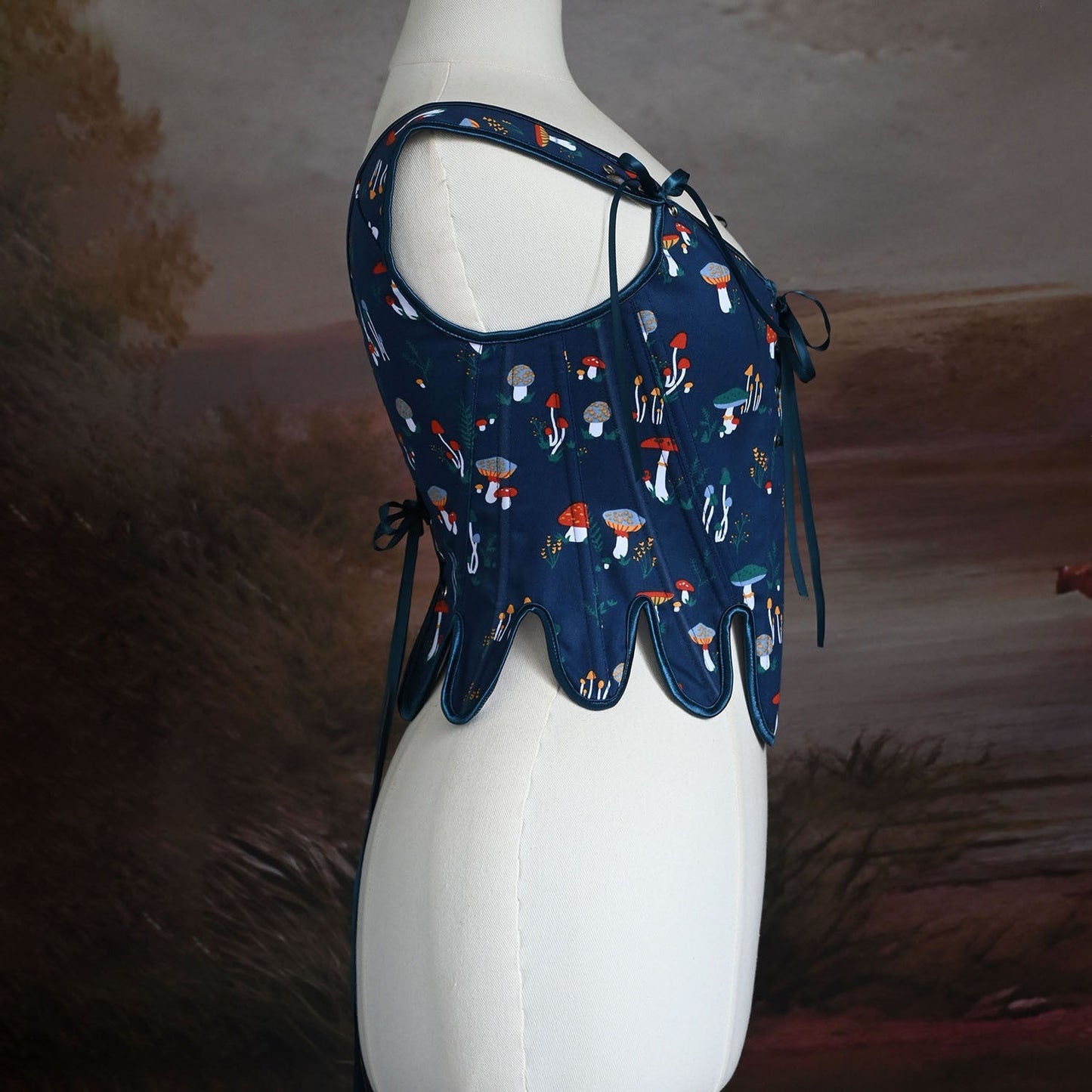 Fairycore Mushroom Print Corset