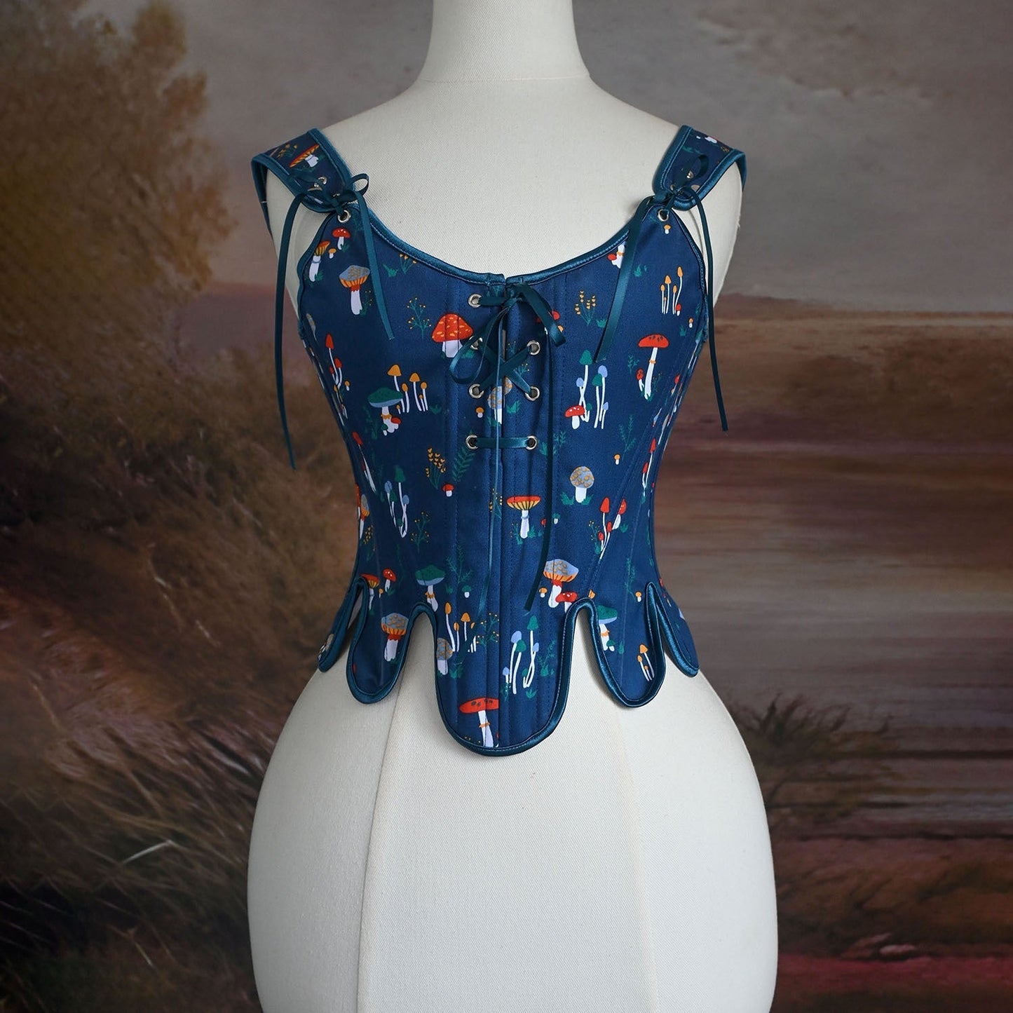Fairycore Mushroom Print Corset