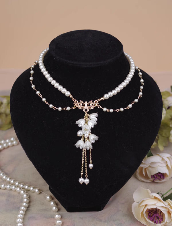 Handmade Lily of the Valley Earrings & Necklace