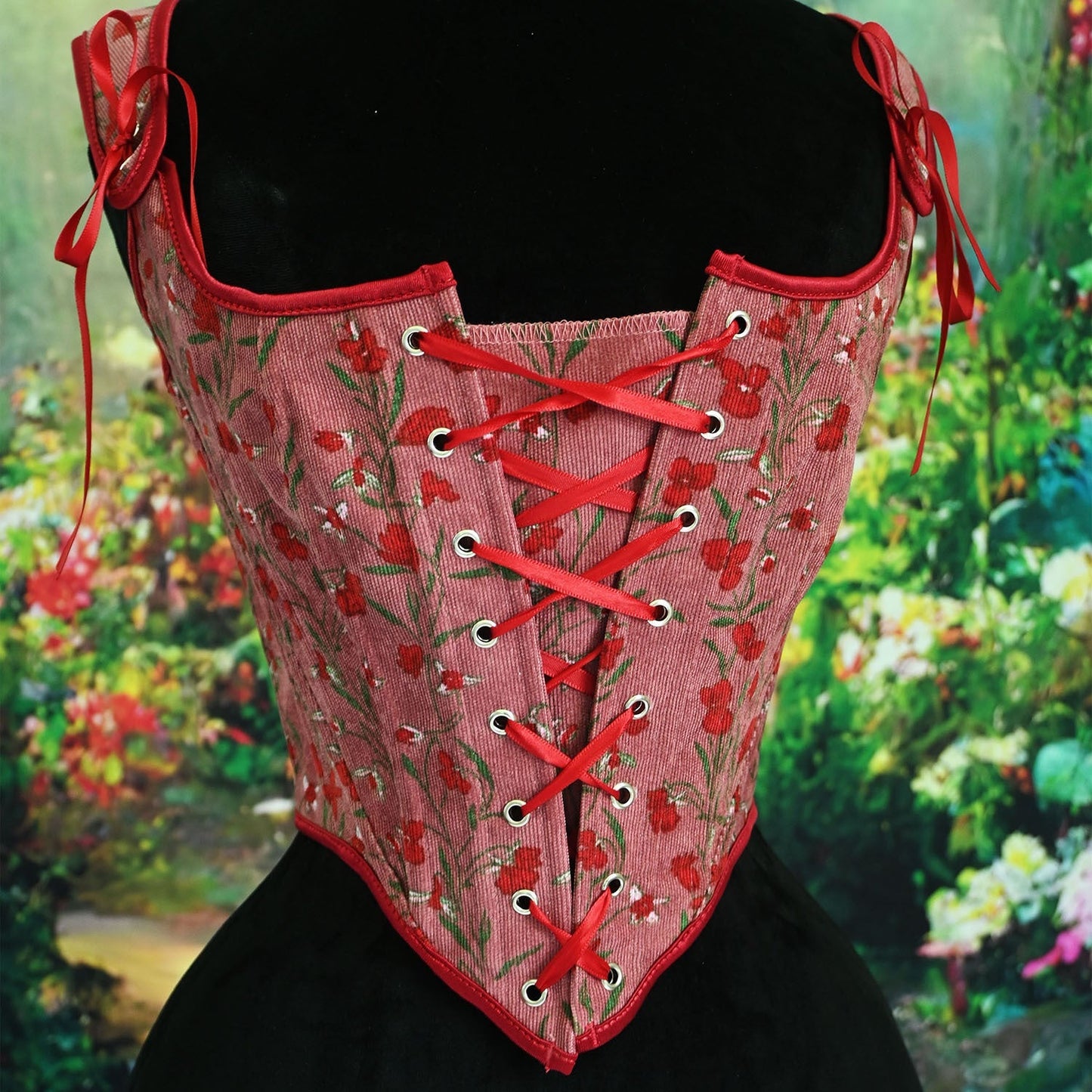 Retro Fairycore Floral Corset
