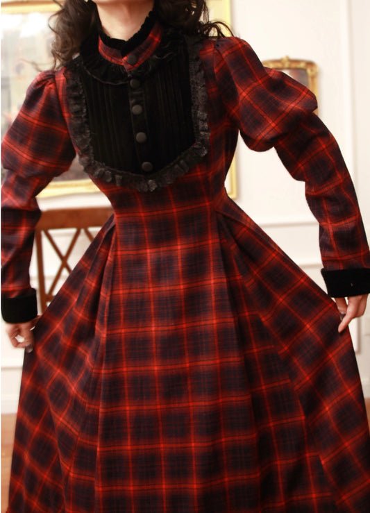 Vintage Remake 70s Tartan Swing Dress
