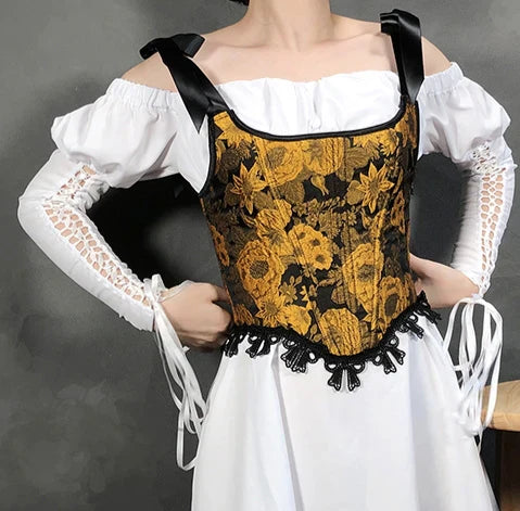Vintage Remake Jacquard Corset