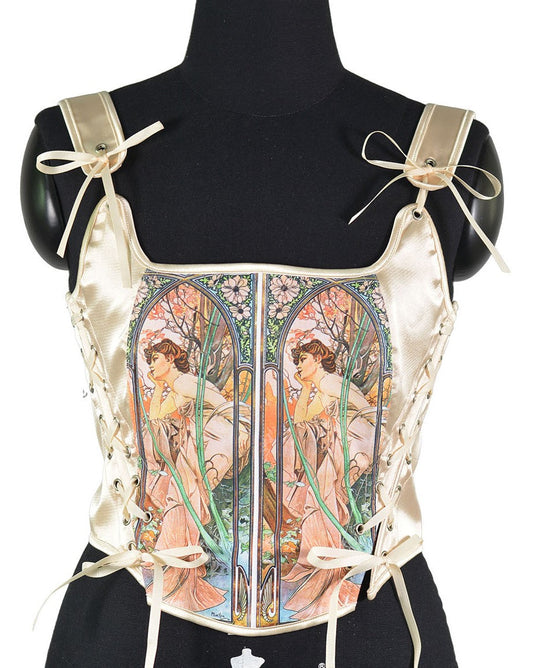 Vintage Remake Oil Painting Print Corset
