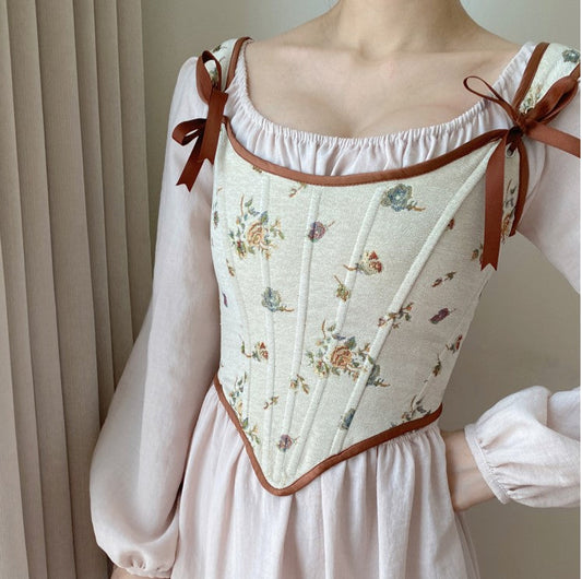 Handmade Vintage Reproduction Jacquard Corset