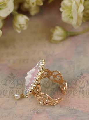 Handmade Vintage Cameo Ear Pins & Necklace