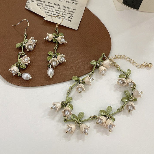 Cottagecore Lily of the Valley Bracelet Earring