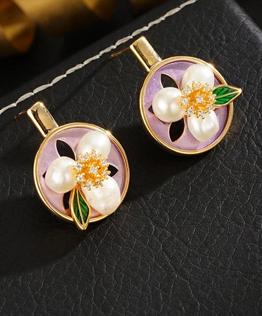 Fairycore Floral Pearl Ear Pins