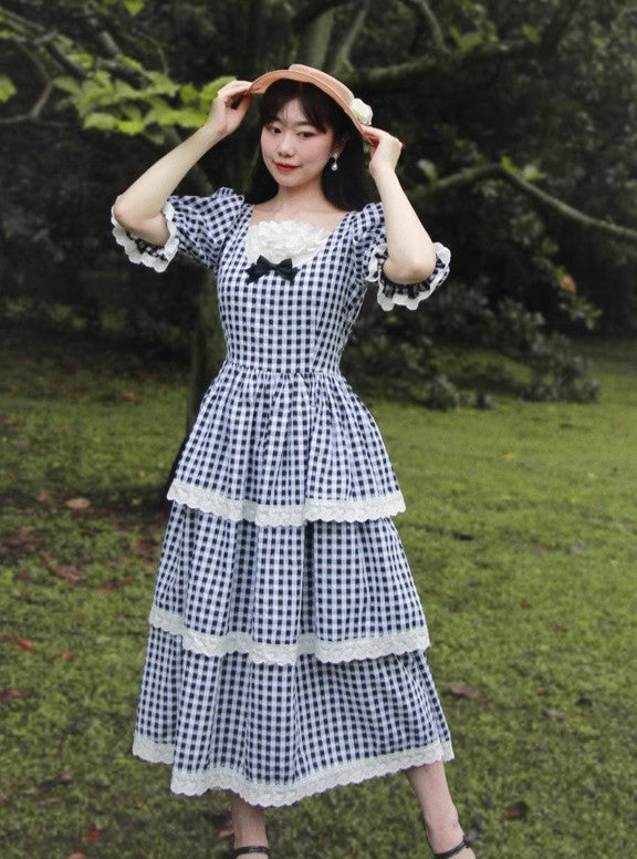 Vintage Remake 1950s Gingham Cake Dress