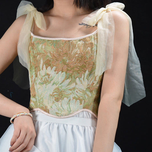 Fairycore Lace up Floral Corset Stay