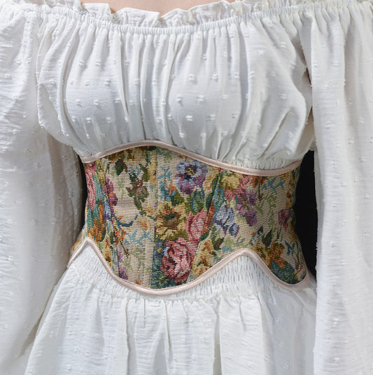 Vintage Remake Floral Underbust Corset Waist band