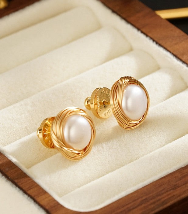 Vintage Remake Pearl Ear Pins