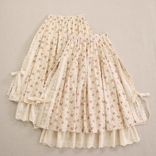 Cottagecore Mori Kei Floral Skirt