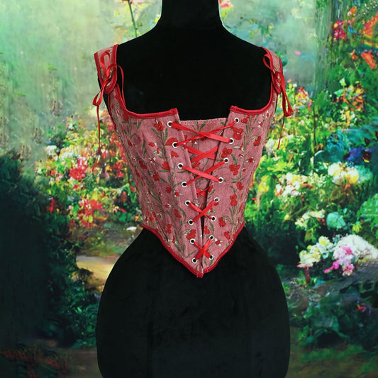 Retro Fairycore Floral Corset