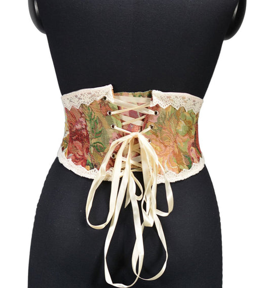 Vintage Floral Lace up WaistBand